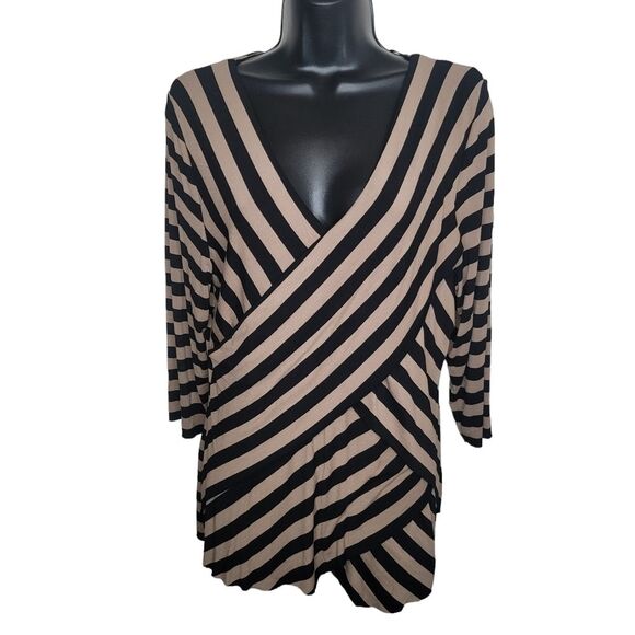 Vince Camuto striped layered blouse top size XL - Picture 1 of 6